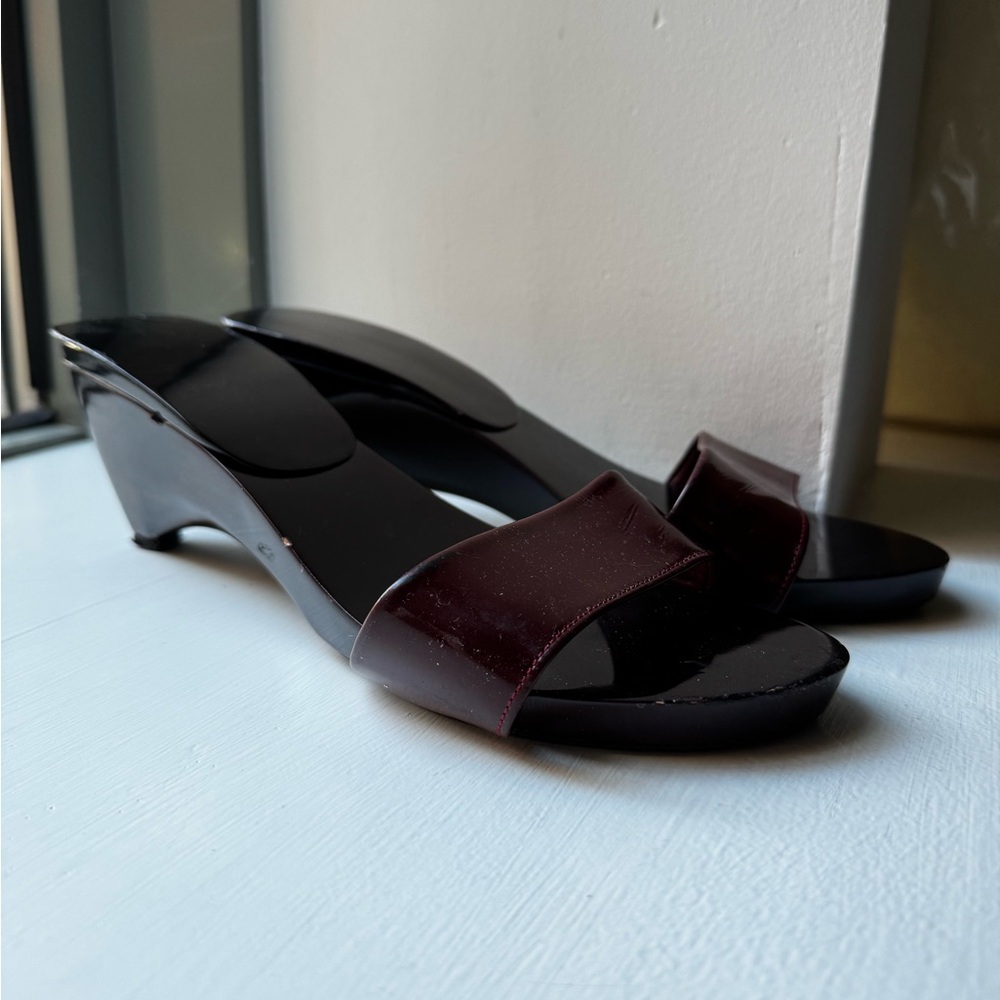 Vintage Hermes Burgundy Women's Wedges